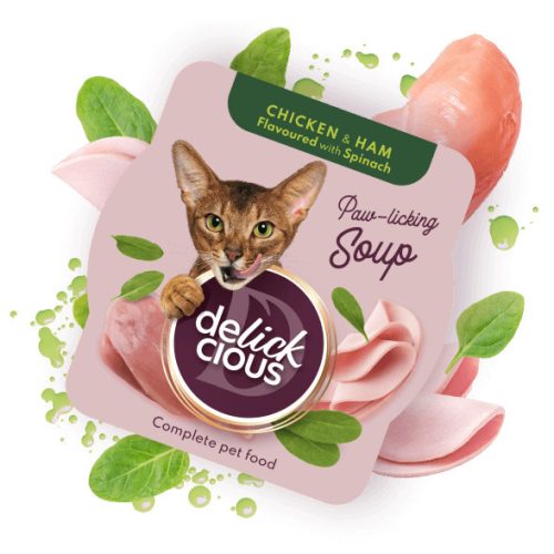 Delickcious Supă de pui cu șuncă și aromă de spanac 80 g