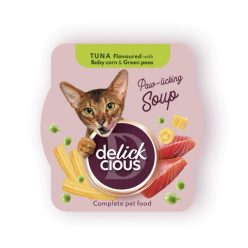   Delickcious Supă de ton cu aromă de porumb și mazăre verde 80 g