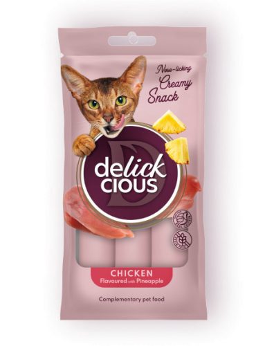 Delickcious Creamy Snack cu pui și ananas 4x15 g