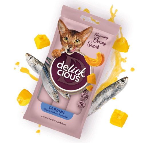 Delickcious Creamy Snack cu sardine și dovleac 4x15 g