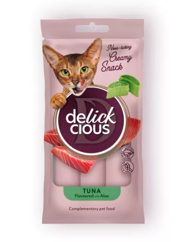 Delickcious Creamy Snack cu ton și aloe vera 4x15 g
