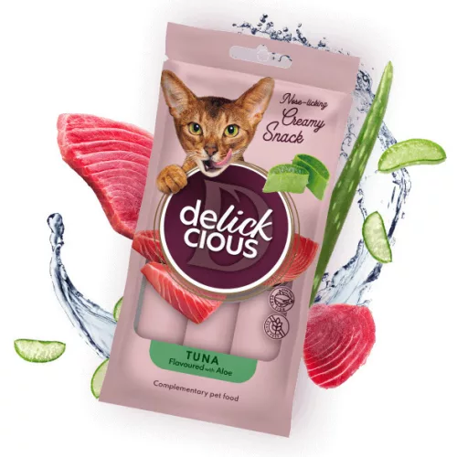 Delickcious Creamy Snack cu ton și aloe vera 4x15 g