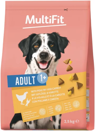 MultiFit Hrană uscată pentru câini adulți cu pasăre 2,5 kg