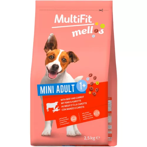 MultiFit Mellos Hrană uscată pentru câini adulți de talie mică, cu vită 2,5 kg