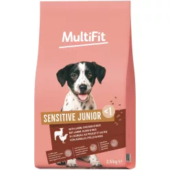   MultiFit Sensitive Hrană uscată pentru câini juniori cu miel și orez 2,5 kg
