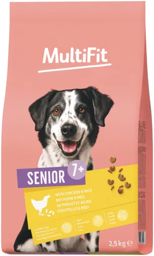 MultiFit Hrană uscată pentru câini seniori cu pui și orez 2,5 kg