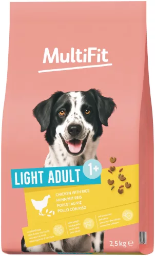 MultiFit Light Hrană uscată pentru câini adulți cu pui și orez 2,5 kg