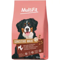   MultiFit Sensitive Maxi Hrană uscată pentru câini adulți de talie mare, cu miel și orez 12 kg
