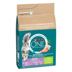   Purina One Sensitive Hrană uscată pentru pisici cu curcan și orez 3 kg