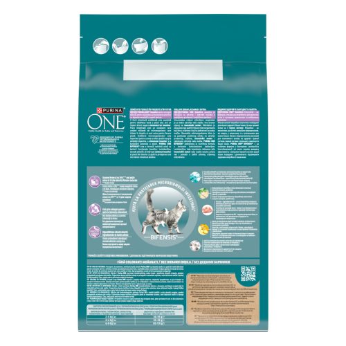 Purina One Sensitive Hrană uscată pentru pisici cu curcan și orez 3 kg