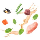 Delickcious Bucățele cu rață, pui și spanac, cu miel, pui și fasole verde, cu somon și midii 4 x 85 g