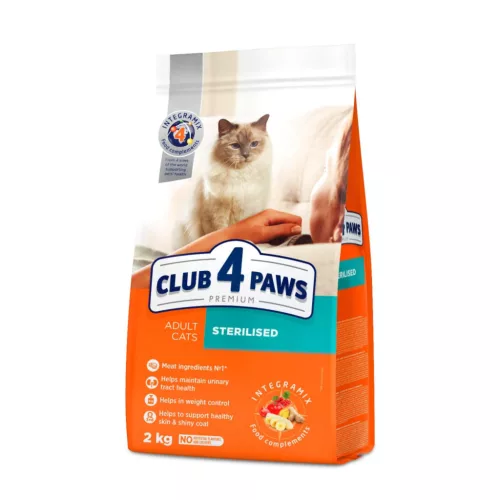 Club 4 Paws Hrană uscată premium pentru pisici sterilizate, cu pui 2 kg