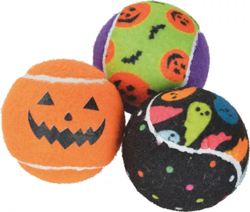 Fit+Fun Halloween Jucărie pentru câini, minge de tenis 6 buc.