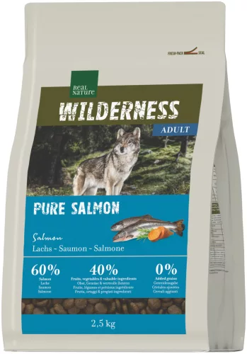 Real Nature Wilderness Hrană uscată pentru câini adulți, cu somon 2,5 kg