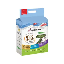   Signature7 Rice Husk Așternut aglomerant pentru litieră cu ceai verde 7 L