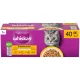 Whiskas Hrană umedă pentru pisici adulte, selecții de pasăre în aspic 40 x 85 g