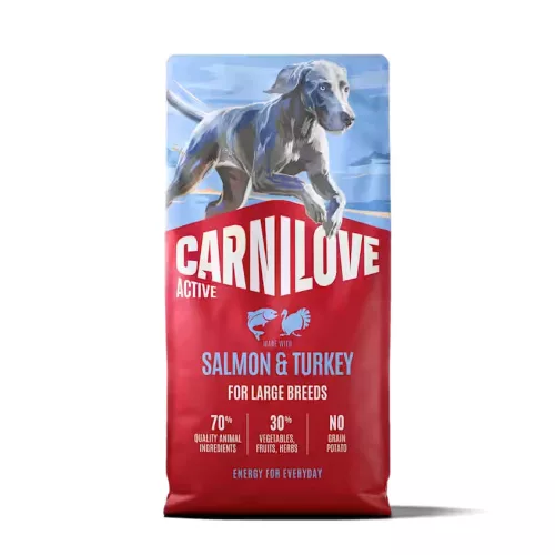 Carnilove Hrană uscată pentru câini adulți de talie mare, cu somon și curcan 12 kg