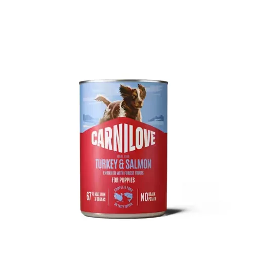 Carnilove Hrană umedă pentru câini junior, cu curcan și somon 400 g