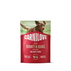   Carnilove Hrană umedă pentru câini adulți, cu curcan și prepeliță 300 g