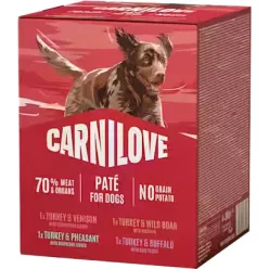   Carnilove Hrană umedă pentru câini adulți, mix carne 4 x 300 g