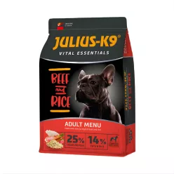   Julius K9 Vital Essentials Hrană uscată pentru câini adulți cu vită și orez 12 kg