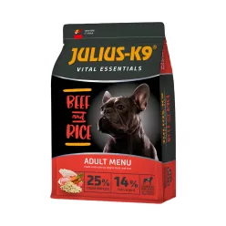   Julius K9 Vital Essentials Hrană uscată pentru câini adulți cu vită și orez 3 kg
