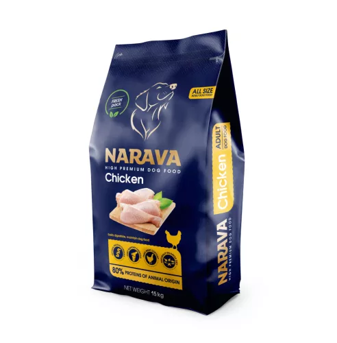 Narava Hrană uscată pentru câini adulți cu pui 15 kg