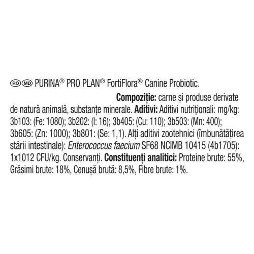 Pro Plan Veterinary Diets FortiFlora Supliment veterinar pentru câini 30 x 1 g