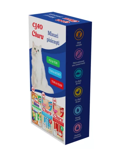 Churu Recompensă pentru pisici cu mix de carne 16x14 g + 3x20 g
