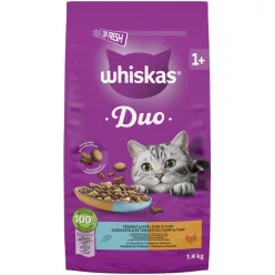   Whiskas Duo Hrană uscată pentru pisici adulte cu ton și pui 1,4 kg