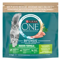   Purina One Indoor Hrană uscată pentru pisici adulte cu curcan și cereale 1,4 kg