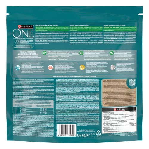 Purina One Indoor Hrană uscată pentru pisici adulte cu curcan și cereale 1,4 kg