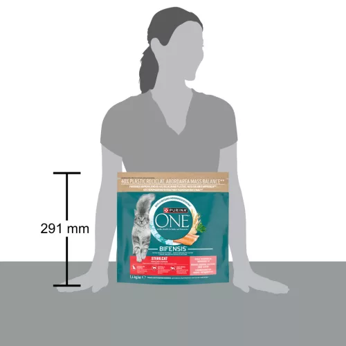 Purina One Sterilcat Hrană uscată pentru pisici sterilizate cu somon și grâu 1,4 kg