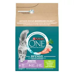   Purina One Sensitive Hrană uscată pentru pisici adulte cu curcan și orez 2,8 kg