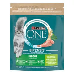   Purina One Indoor Hrană uscată pentru pisici adulte cu curcan și cereale 750 g