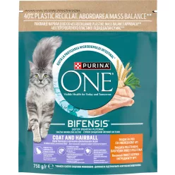   Purina One Coat & Hairball Hrană uscată pentru pisici adulte cu pui 750 g