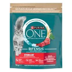   Purina One Sterilcat Hrană uscată pentru pisici sterilizate cu vită și grâu 750 g