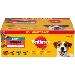   Pedigree Hrană umedă pentru câini adulți, selecții de carne în aspic 80 x 100 g