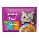 Whiskas Duo Hrană umedă pentru pisici adulte cu selecții de pește în aspic 4 x 85 g