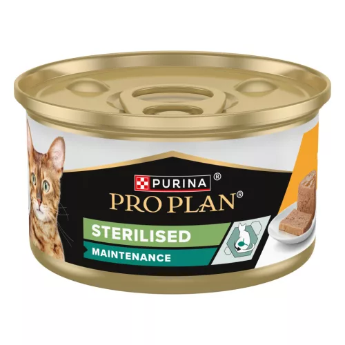 Pro Plan Sterilised Maintenance Hrană umedă pentru pisici adulte, cu pui 85 g