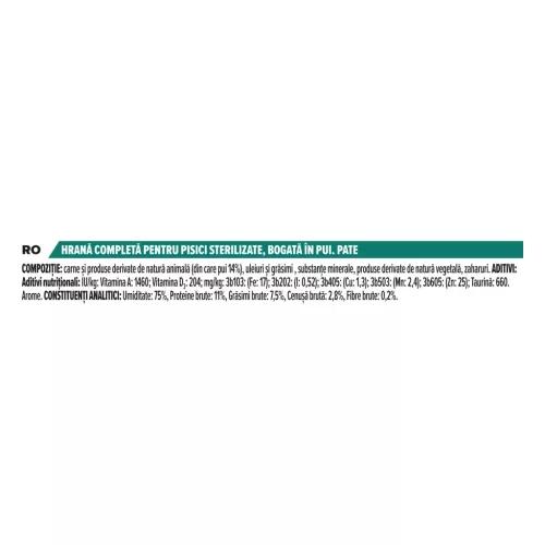 Pro Plan Sterilised Maintenance Hrană umedă pentru pisici adulte, cu pui 12 x 85 g