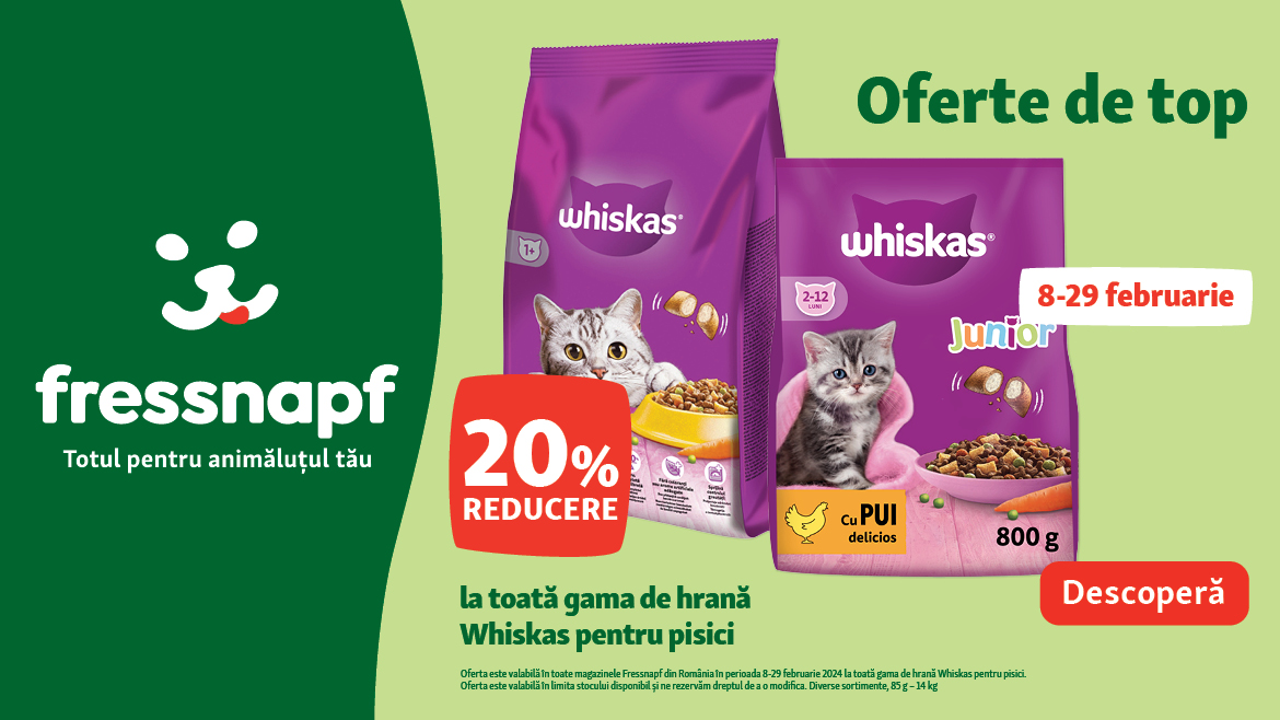 Hrana Whiskas la reducere - un festin pentru blănoșii tăi!