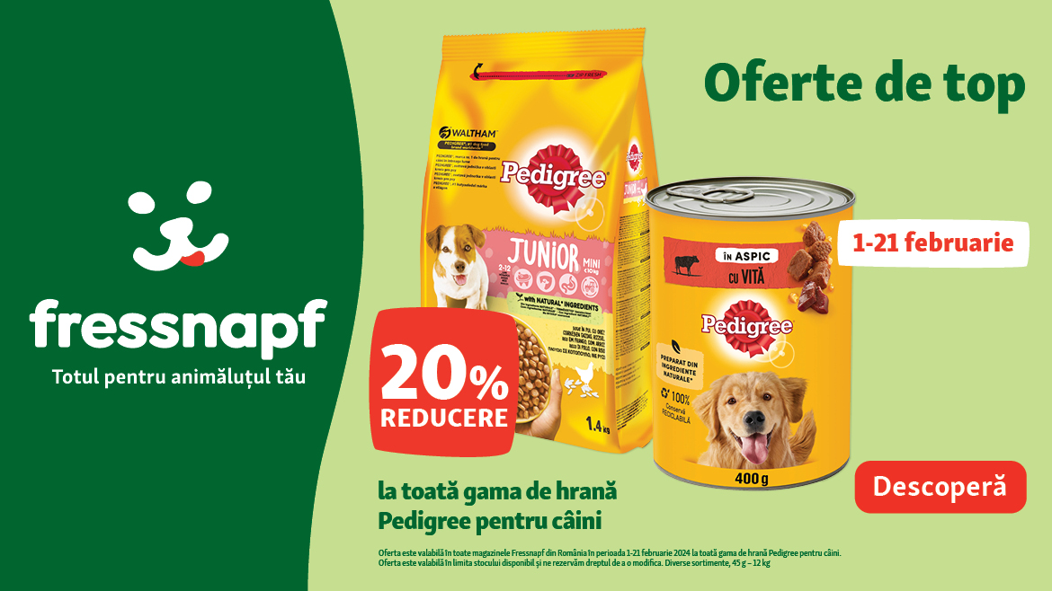 Ofertă specială! 20% reducere la bunătățile Pedigree